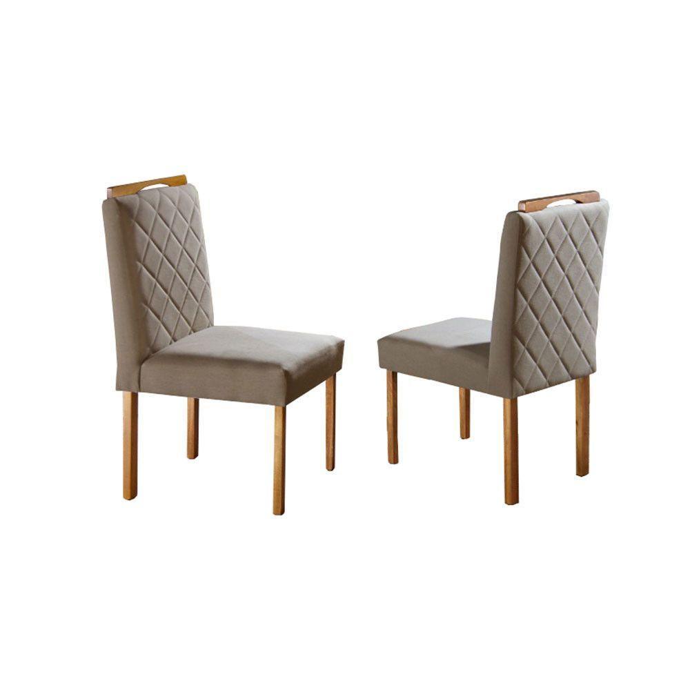 Conjunto Sala De Jantar 6 Lugares Veneza Móveis Mundial Mel/offwhite/areia - 2