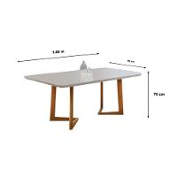 Conjunto Sala De Jantar 6 Lugares Veneza Móveis Mundial Mel/offwhite/areia