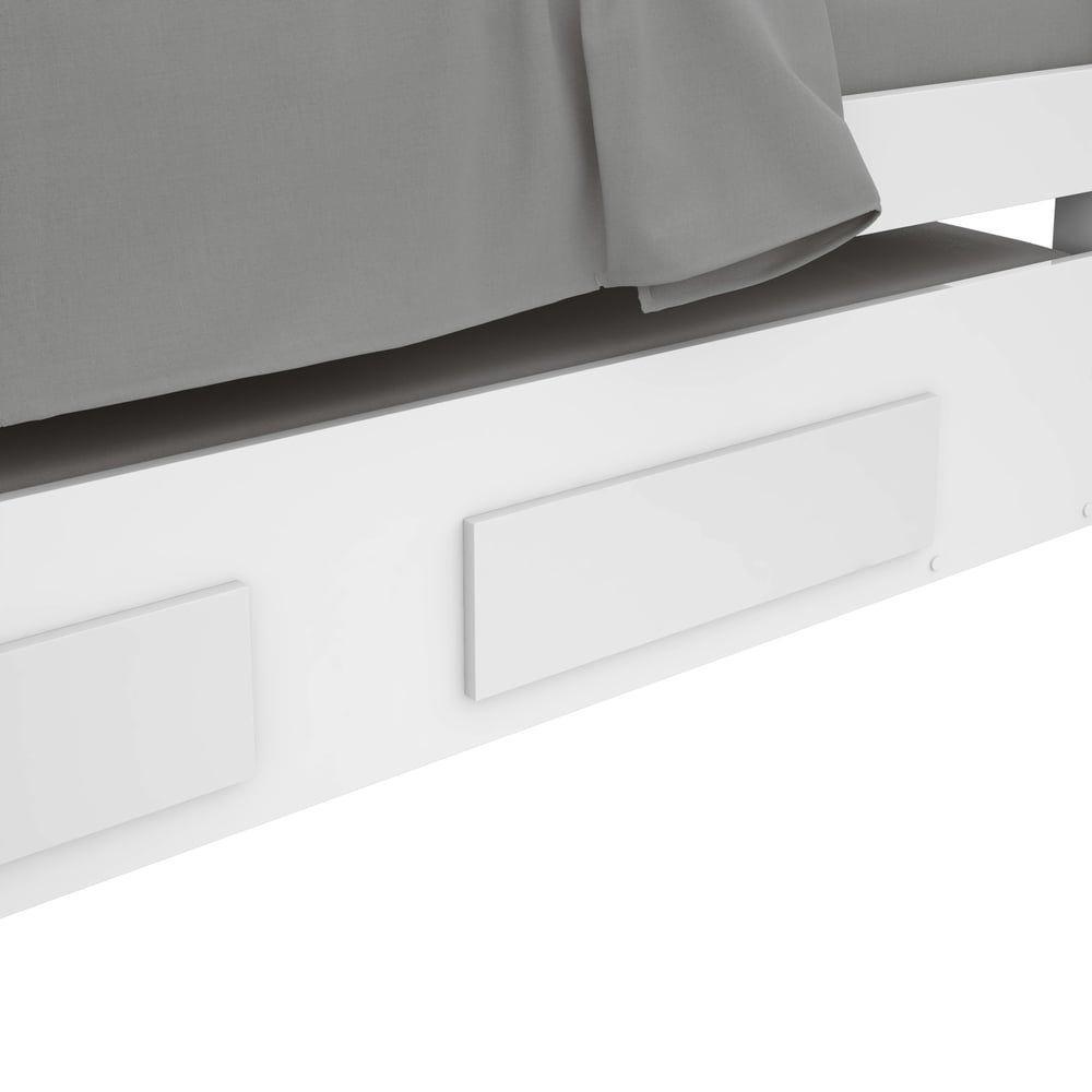 Cama Solteiro Bibox 2 Gavetas Athenas - Lopas Branco - 4