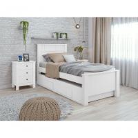 Cama Solteiro Bibox 2 Gavetas Athenas - Lopas Branco - 5