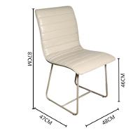 Conjunto Sala De Jantar Rubi Off White Com 4 Cadeiras Cristal Couro Pérola Base Champanhe - 5