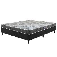Cama Box Casal Preta + Colchão Washington Espuma D23 138cm - 1