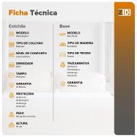 Cama Box Casal Preta + Colchão Washington Espuma D23 138cm - 2