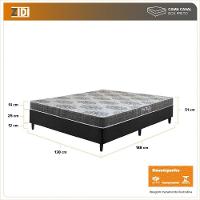 Cama Box Casal Preta + Colchão Washington Espuma D23 138cm - 3