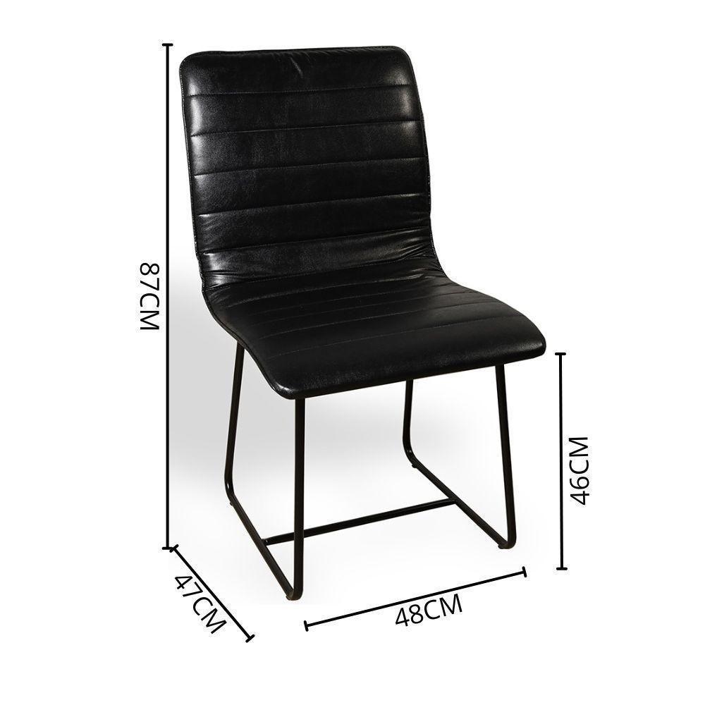 Conjunto Sala De Jantar Rubi Preto Com 4 Cadeiras Cristal Couro Preto Base Preto - 3