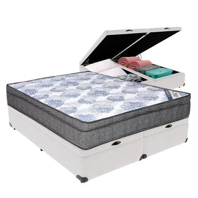 Cama Queen Baú Preto Colchão Ortobom Isosuperpocket Molas.