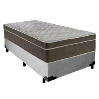 Cama Box Suede Solteiro + Colchão Sereneprime Molas Ensacadas 88x188x65 Cor:cinza - 1