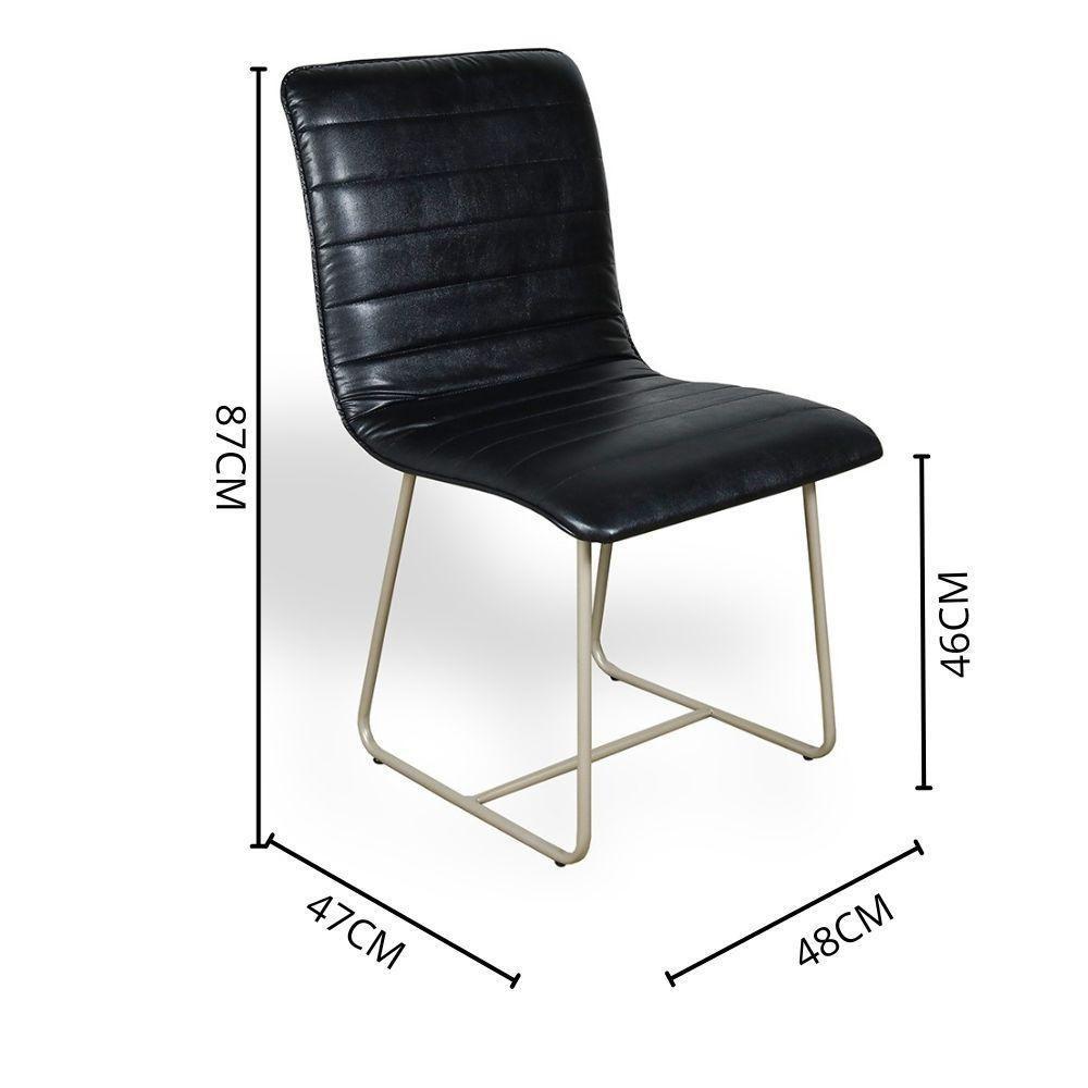 Conjunto Sala De Jantar Rubi Preto Com 4 Cadeiras Cristal Couro Preto Base Champanhe - 2