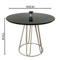 Conjunto Sala De Jantar Rubi Preto Com 4 Cadeiras Cristal Couro Preto Base Champanhe - 3