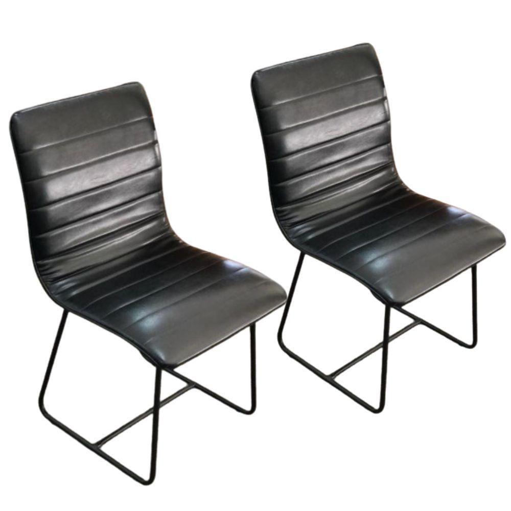 Conjunto Sala De Jantar Rubi Cinamomo Com 4 Cadeiras Cristal Couro Preto Base Preto - 5