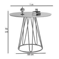 Conjunto Sala De Jantar Rubi Cinamono Com 4 Cadeiras Cristal Couro Pérola E Metal Champanhe - 4