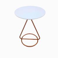 Mesa De Centro Lateral Maria Base De Aço Design Moderno - 1