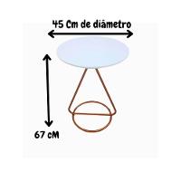 Mesa De Centro Lateral Maria Base De Aço Design Moderno