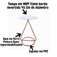 Mesa De Centro Lateral Maria Base De Aço Design Moderno - 5