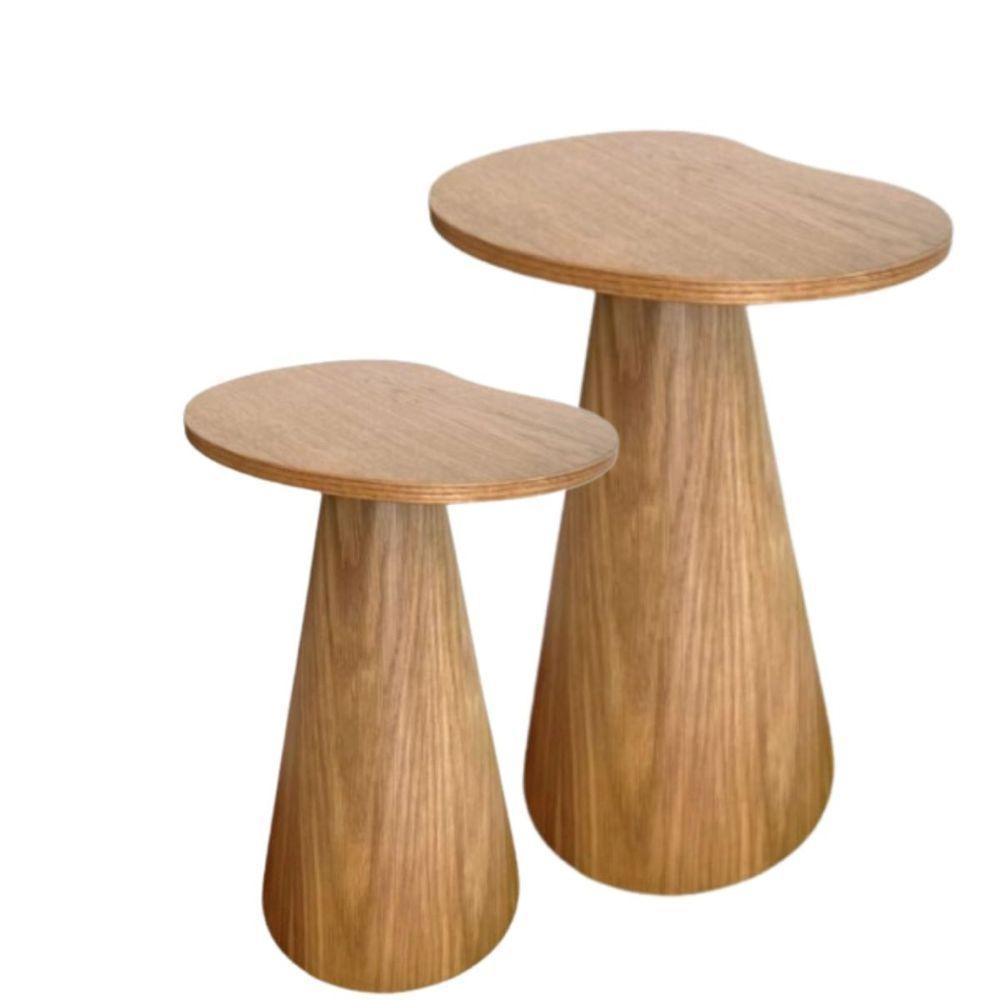 Conjunto De Duas Mesas Laterais Orgânica Freijó - 1