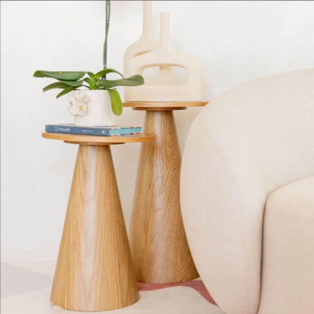 Conjunto De Duas Mesas Laterais Orgânica Freijó - 2