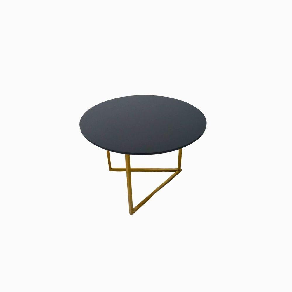 Mesa De Centro Jade Base De Aço Tampo Mdf Decorativa Moderna - 2