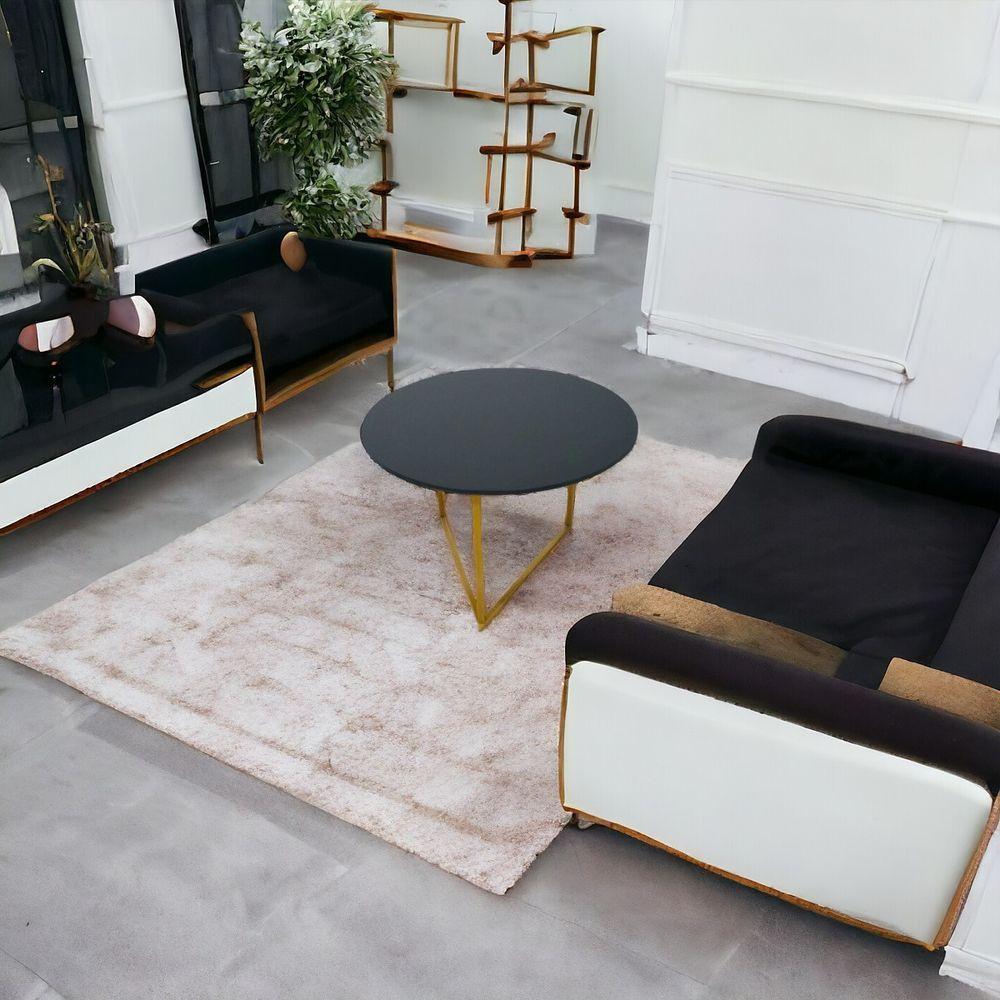 Mesa De Centro Jade Base De Aço Tampo Mdf Decorativa Moderna - 4