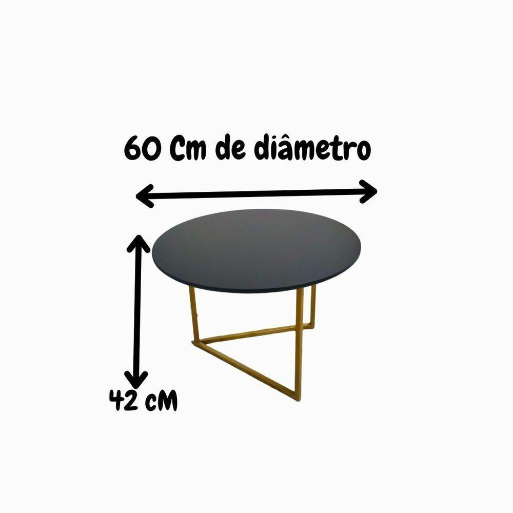 Mesa De Centro Jade Base De Aço Tampo Mdf Decorativa Moderna - 6