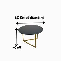 Mesa De Centro Jade Base De Aço Tampo Mdf Decorativa Moderna - 6