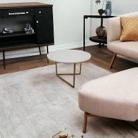 Mesa De Centro Redonda Jade Base De Ferro Estilo Industrial - 6