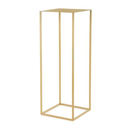 Mesa De Apoio Em Metal Cubo Vazado Com Tampo Dourado P - D'rossi