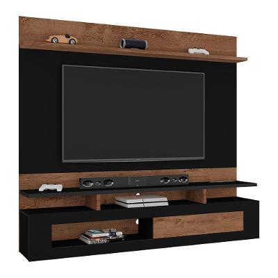 Painel Santiago Sala Para Tv Até 65 Polegadas Freijo Rustico-preto Fosco Freijo Rustico-preto Fosco
