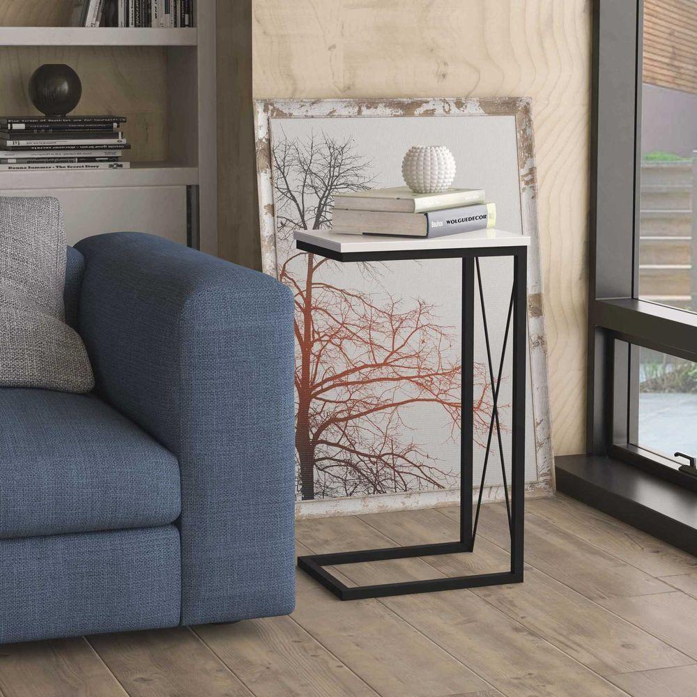 Mesa Lateral Aço Carbono Base Preta X Branco - 2