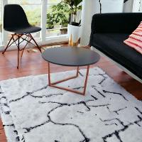 Mesa De Centro Jade Base De Aço Cobre Industrial - 5