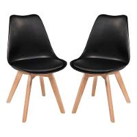 Kit Com 2 Cadeiras Leda Preta - Charles Eames Com Almofada - 1