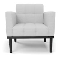 Poltrona Base De Madeira Fixa Preto Elisa Linho D03 - D'rossi Cor A05 Cinza - 5