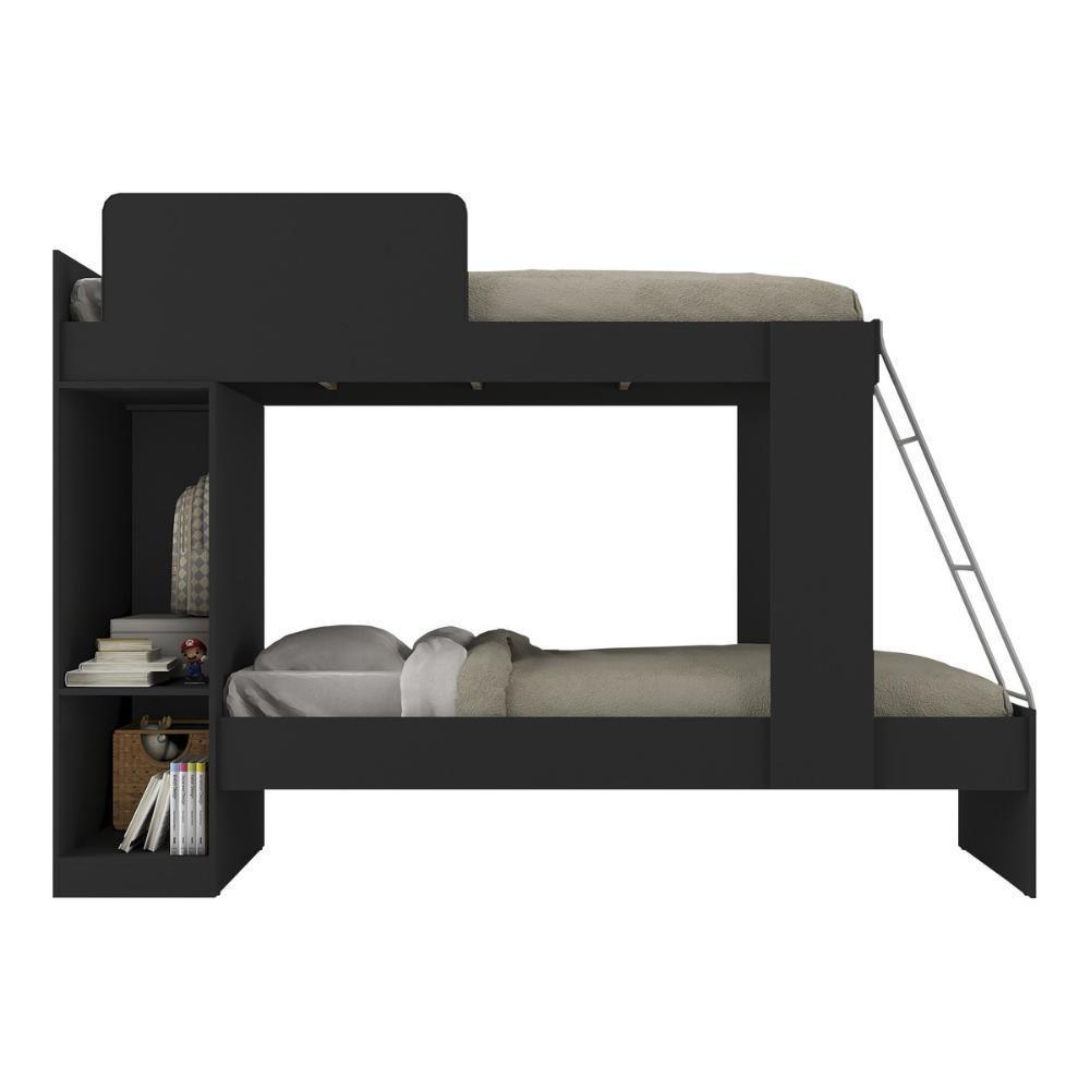 Beliche Com Armário 1 Porta Para Colchão 78x188cm Cocada Multimóveis Bb4008 Preto Preto - 4