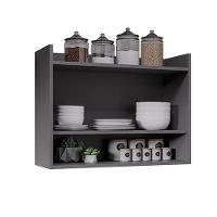 Armário De Cozinha Aéreo 70,5 Cm Com Nicho Colin Grafite M12 - D'rossi - 3