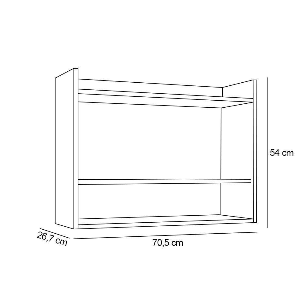 Armário De Cozinha Aéreo 70,5 Cm Com Nicho Colin Freijó M12 - D'rossi - 2