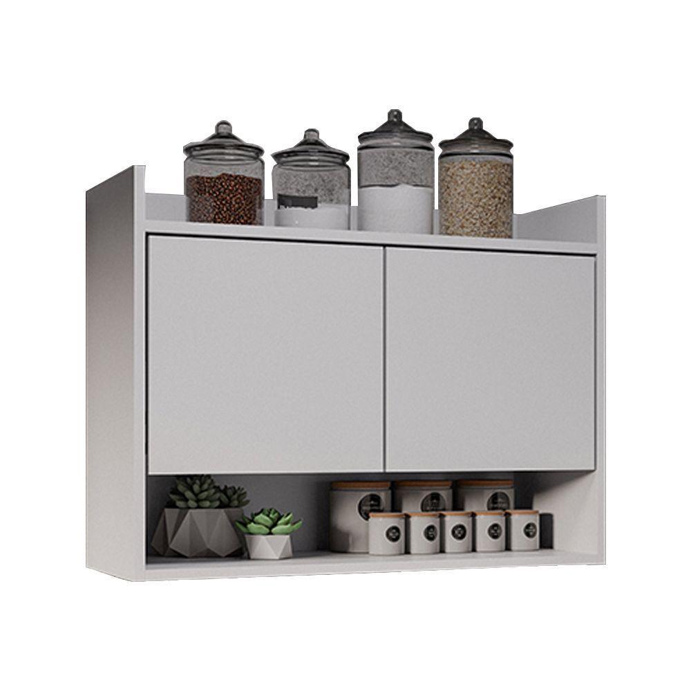 Armário De Cozinha Aéreo 70,5 Cm Com Nicho Colin Branco M12 - D'rossi - 1