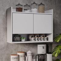 Armário De Cozinha Aéreo 70,5 Cm Com Nicho Colin Branco M12 - D'rossi - 4