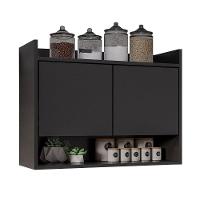 Armário De Cozinha Aéreo 70,5 Cm Com Nicho Colin M12 - D'rossi Cor Preto - 1