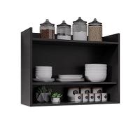 Armário De Cozinha Aéreo 70,5 Cm Com Nicho Colin M12 - D'rossi Cor Preto - 3