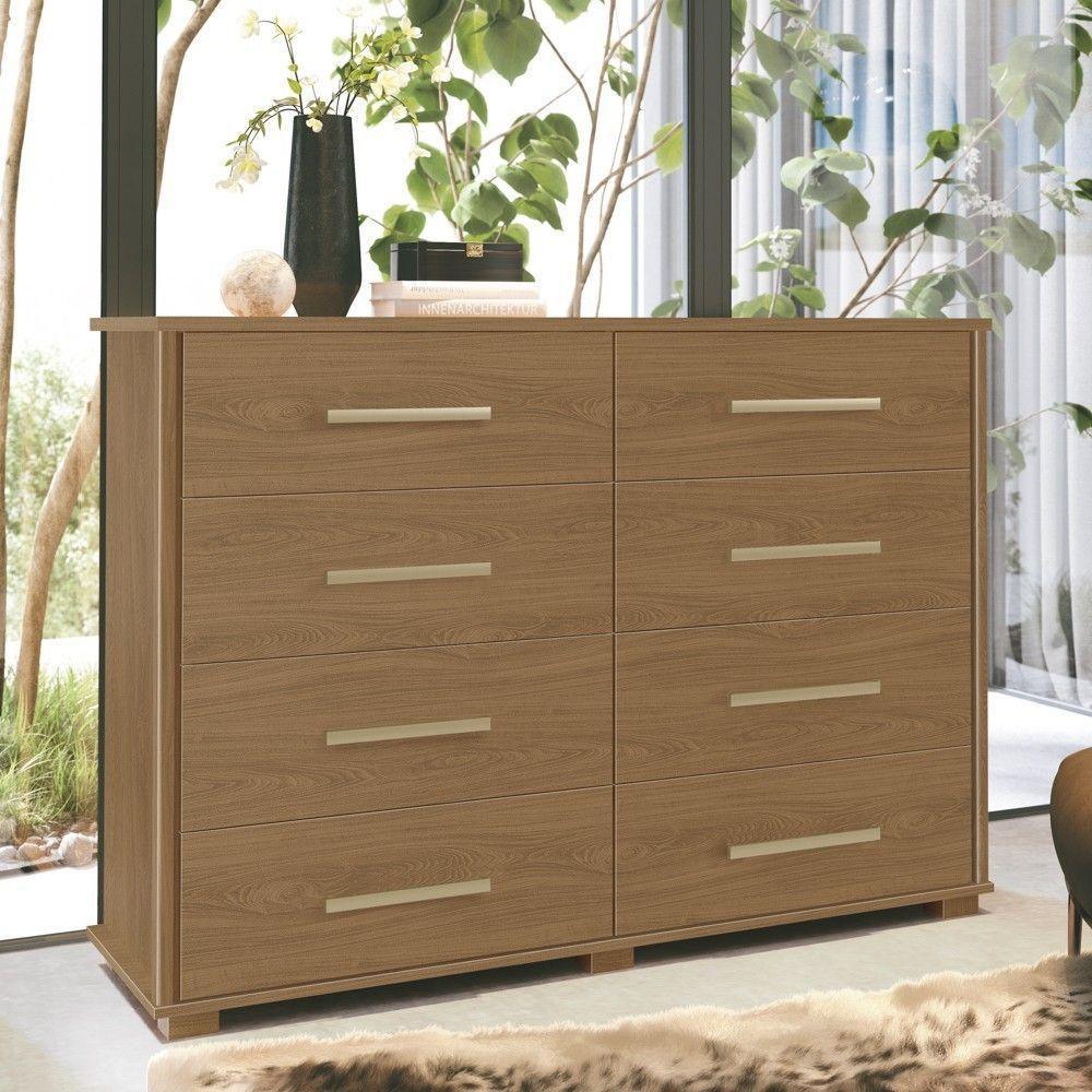 Cômoda Para Quarto 8 Gavetas Lis F08 Freijó - Mpozenato - 4