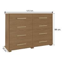 Cômoda Para Quarto 8 Gavetas Lis F08 Freijó - Mpozenato - 3