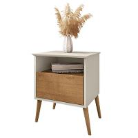 Mesa De Cabeceira Kit 2 45cm 1 Gaveta Caribe B02 Off White-naturalle