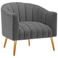 Kit 02 Poltronas Decorativas Senna Linho Cinza Escuro - 5