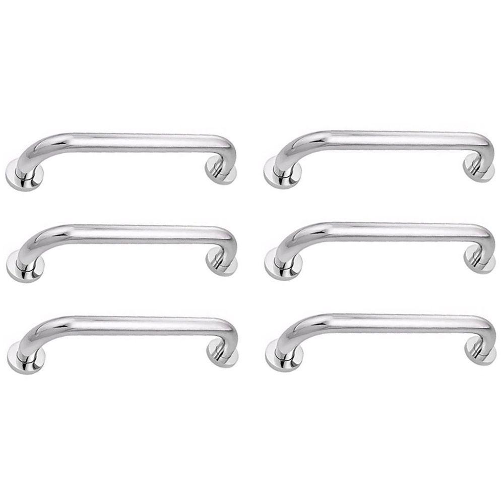 Alça De Apoio 30cm Barra Inox Kit 6 Unidades Idoso Cadeirante Deficiente Banheiro Corrimao Segurança - 1