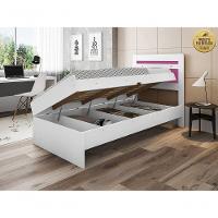 Cama Solteiro Branco rosa Com Colchão - 3