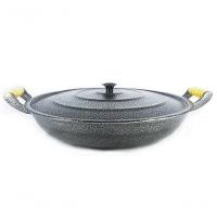 Frigideira Alumínio Fundido Craqueada Alça Madeira Preto - 1