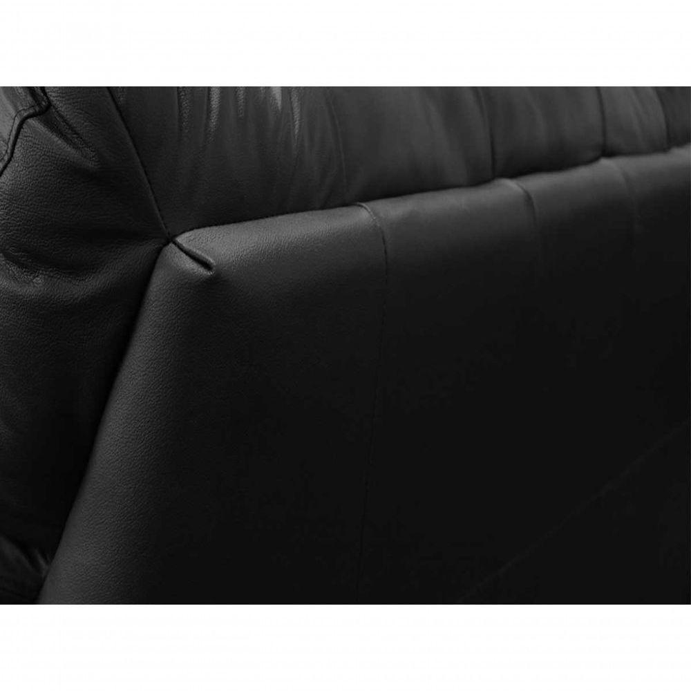 Conjunto Sofá De Couro Marselha 3 E 2 Lugares Preto Pigmentado - Mempra - 2