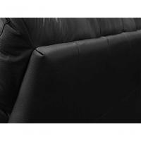 Conjunto Sofá De Couro Marselha 3 E 2 Lugares Preto Pigmentado - Mempra - 2