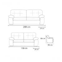 Conjunto Sofá De Couro Marselha 3 E 2 Lugares Marrom Pigmentado - Mempra - 6