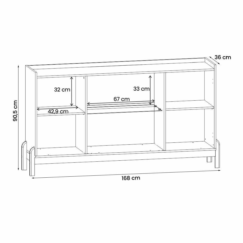 Aparador Buffet Bari Com 2 Portas E Pés De Madeira Maciça Branco cedro - 6