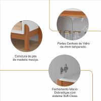 Aparador Buffet Bari Com 2 Portas E Pés De Madeira Maciça Branco cedro